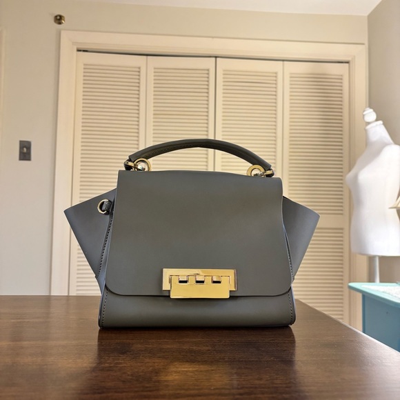 Zac Posen Eartha Top Handle Leather Crossbody Moss Green - Picture 3 of 15